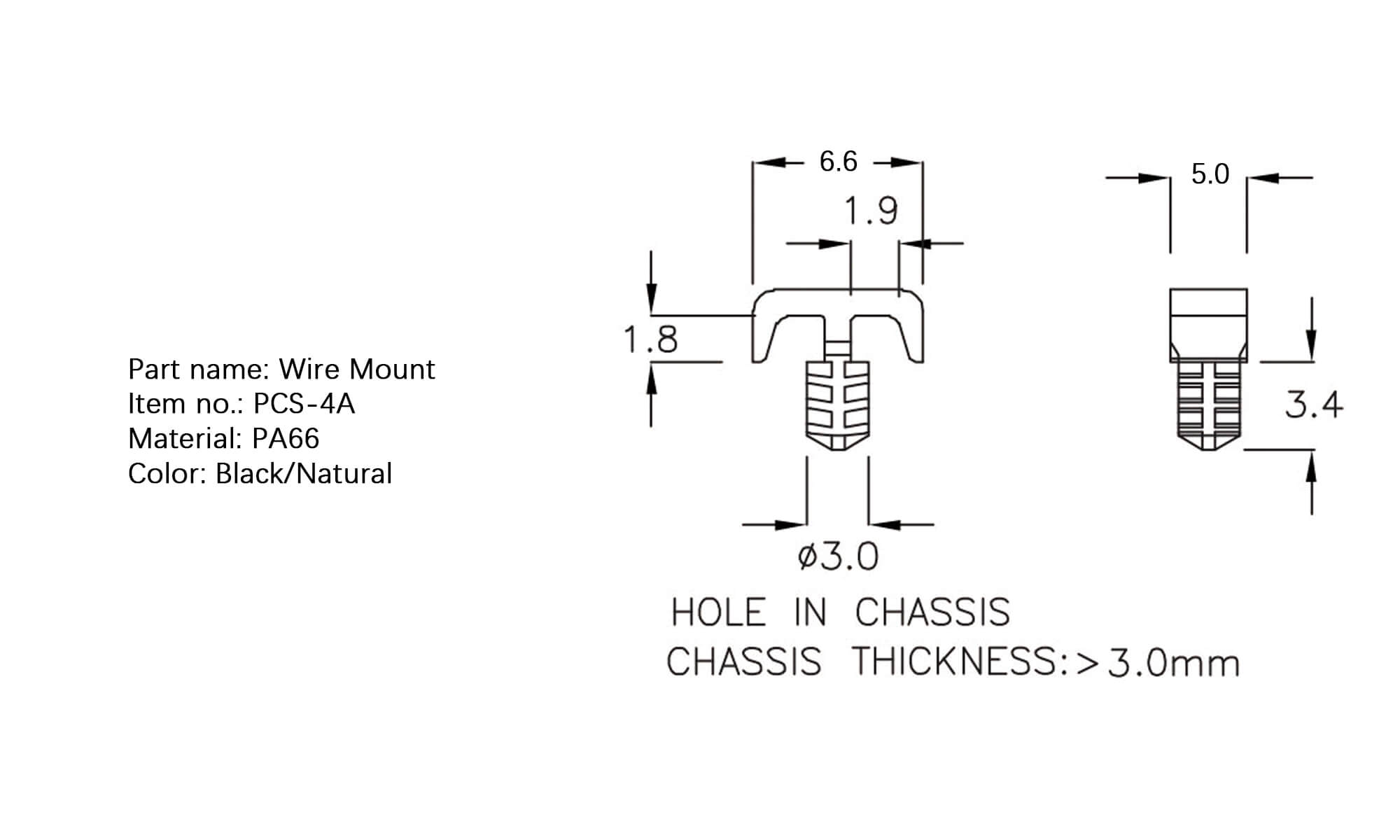 Plastic Wire Mount PCS-4A